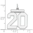 thumbnail image 3 of Sterling Silver Silver/Rhodium-Plated Polished Number 20 Charm (24 X 20) Made In United States qpl20, 3 of 5