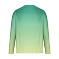 thumbnail image 3 of LNWUY Men's Plus Size Crew Neck Long Sleeve Pullover Gradient Contrast Color Quick Dry Athletic Workout Gym Breathable Sweatshirt Top Green M, 3 of 3
