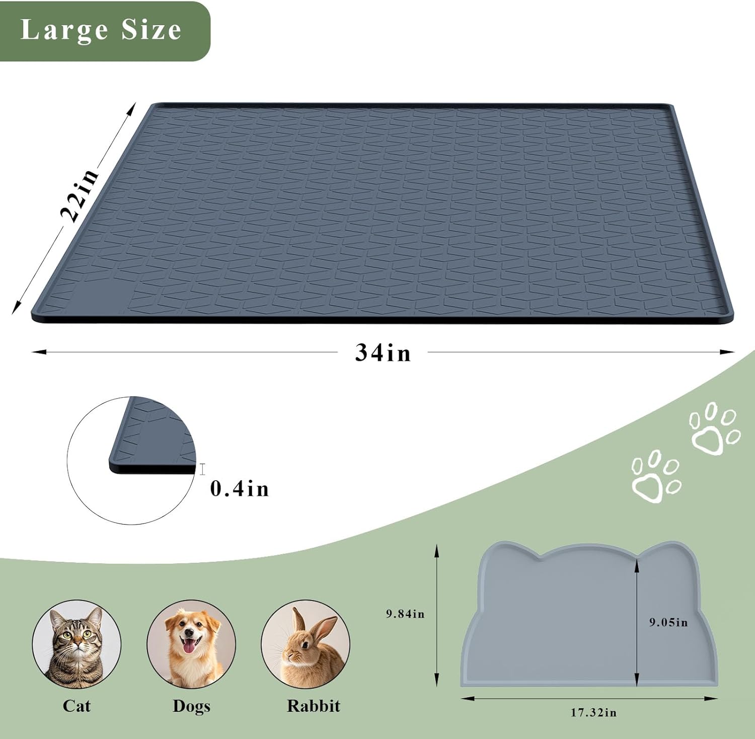 ODDPC Silicone Cat Litter Mat, Large photo 7