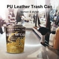 thumbnail image 2 of Graflsoa Vintage PU Leather Large Trash Bin for Barber Shops, Oil Hair Salon Storage, OPP Packaged, Yellow Map Design, Model 1#, 2 of 6