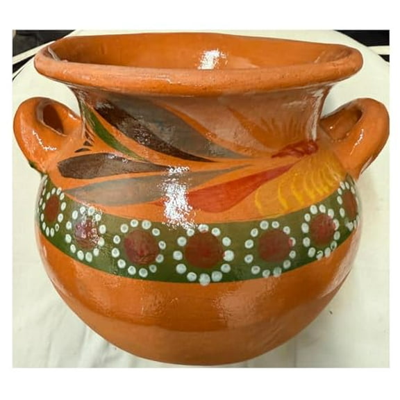 Authentic Large Mexican Barro Olla Jarro De Tonala Bola Grande Mexicana Jarrito Para Frijol Frijoles Sopas Boiling Beans Chilis Soup Clay Pot