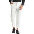 thumbnail image 1 of Unique Bargains Men's Business Solid Color Flat Front Slim Fit Cropped Pants White 34, 1 of 6