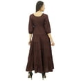 thumbnail image 5 of Bimba Women's 3/4 Sleeve Summer Cotton Maxi Dress Drawstring Waist, 5 of 7