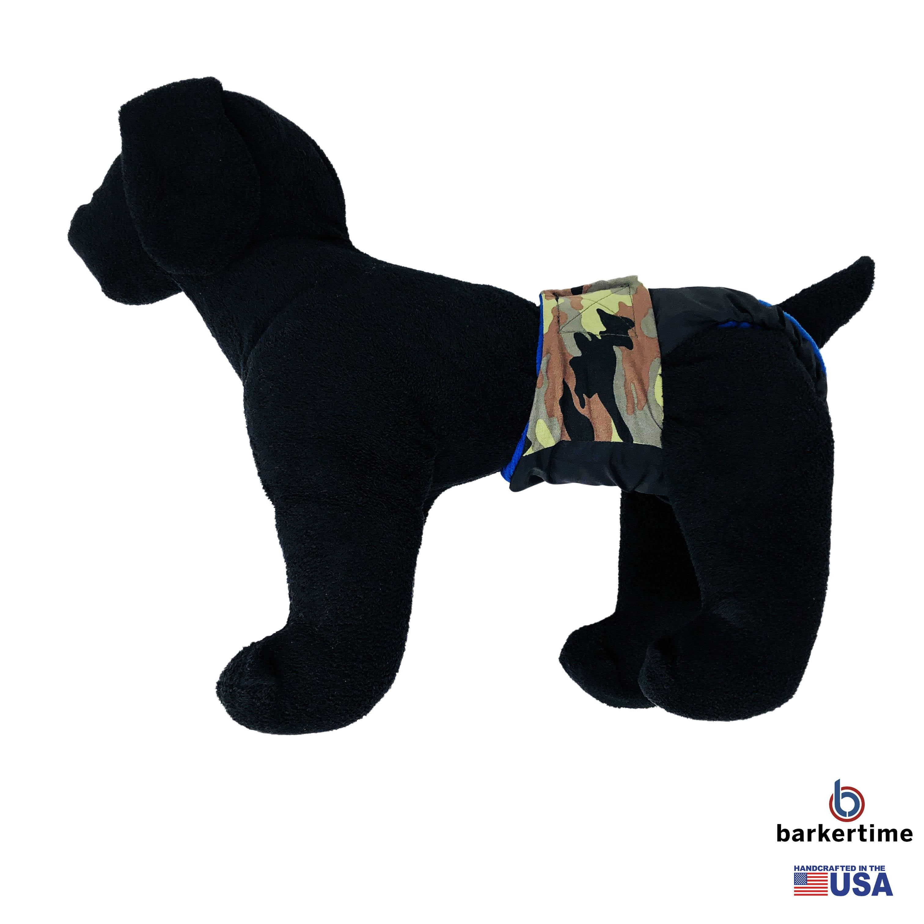 Barkertime Camo on Black Dog Diaper