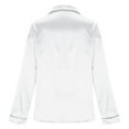 thumbnail image 6 of HAPIMO Women's Satin Tops Long Sleeve Ruffle Lapel Blouses Elegant Office Casual Silky Shirts Solid Button Down Shirts Lightweight Tops for All Season White L, 6 of 10