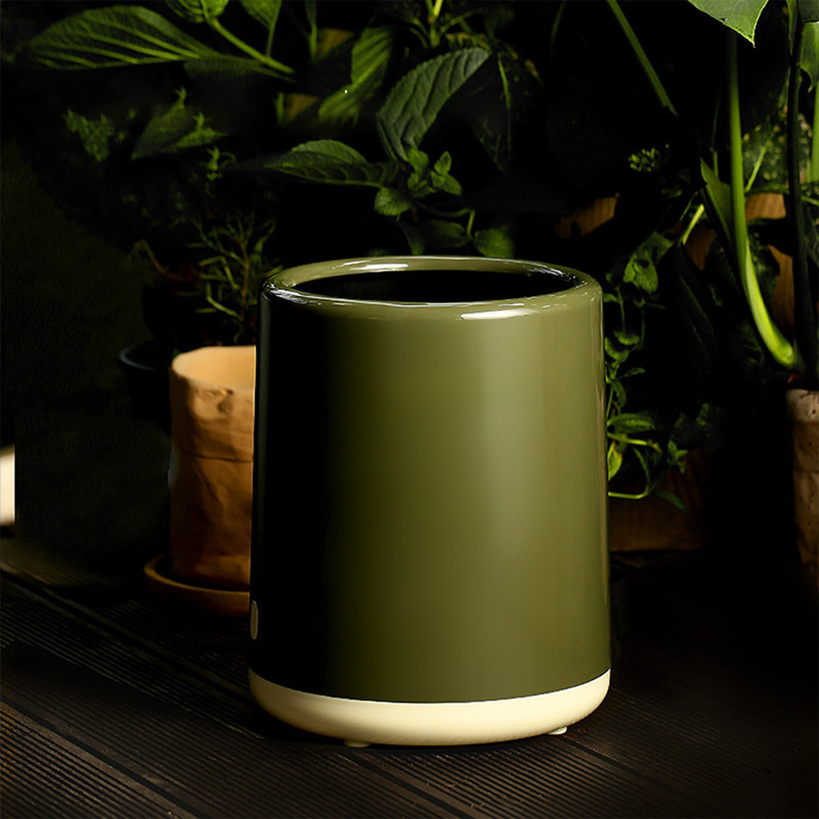 Elainilye 3.4 Gallon Trash Can, Kitchen Trash Can Garbage Dustbin, Wastebasket for Kitchen Bedroom Bathroom Office Wateproof Waste Bin, Green