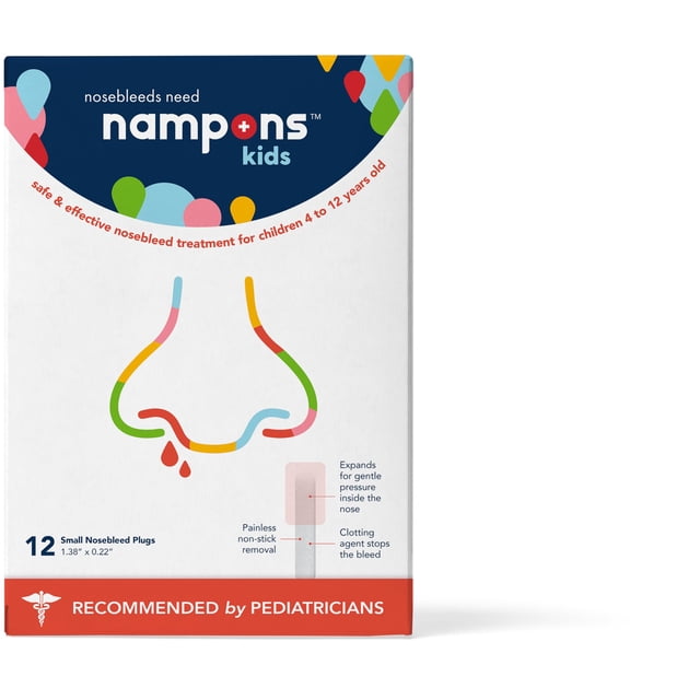 Kit de tampones Nosebleed Stoppers para niños con 12 tapones para pediatras