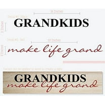 Grandkids Make Life Grand Wall Letters Vinyl Decal Stickers Wall Art, 23x4.5-inch, Black/Red