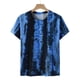 thumbnail image 4 of ICHUANYI Clearance Women Fashion Summer Casual Print Round Neck Loose Short Sleeve T-shirt Top Blouse Pullover(Blue, S) ICHUANYI WER2023081115347, 4 of 6