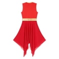 thumbnail image 5 of Aislor Women's Liturgical Praise Dance Dress Worship Metallic Sleeveless Lyrical Dancewear Red M, 5 of 7