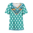 thumbnail image 4 of Fiudx Ofertas Relámpago Blusa Estampada de Manga Corta con Cuello En V para Mujer Blusas Tipo Jersey, 4 of 4