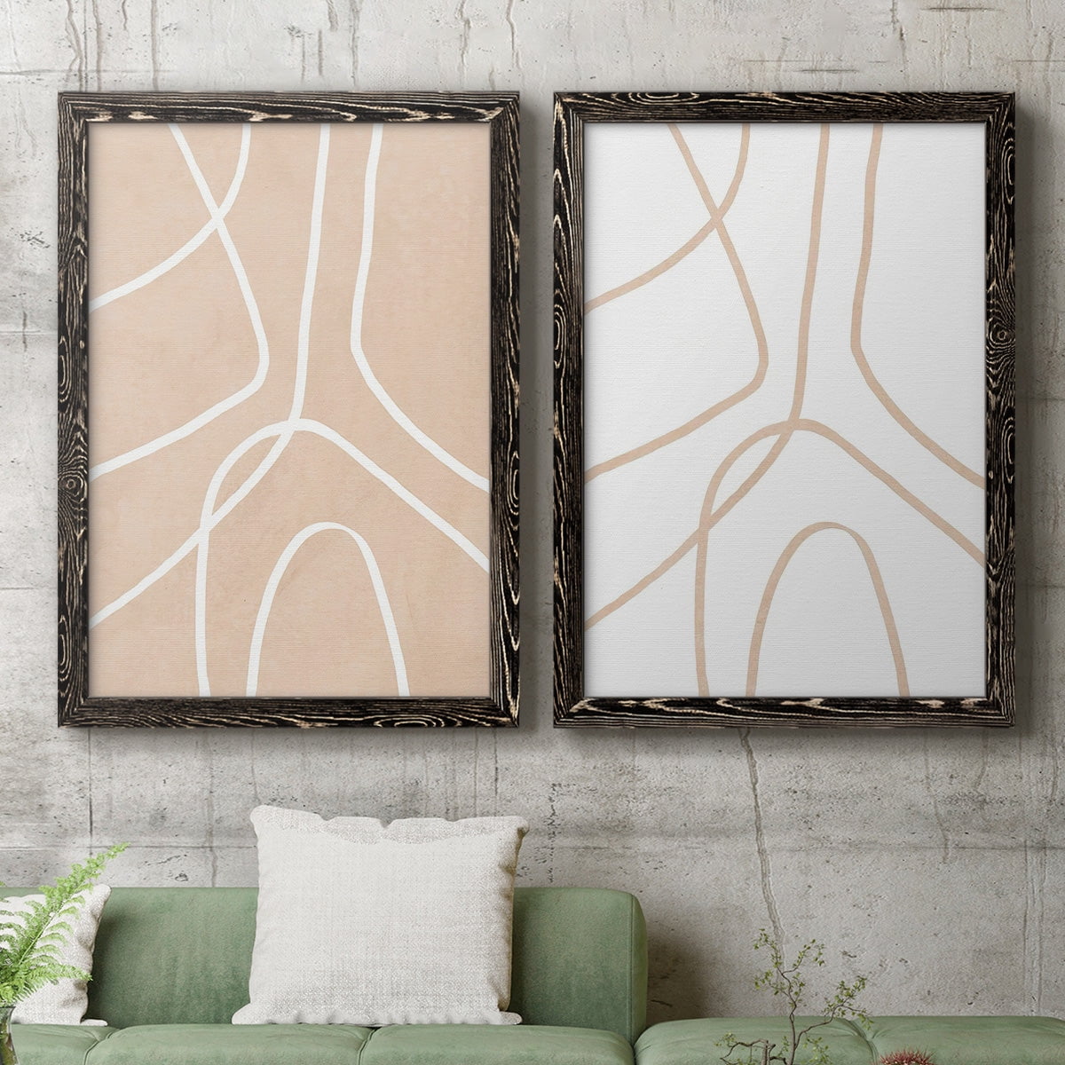 Clean Contour III - Premium Framed Canvas 2 Piece Set - Ready to Hang