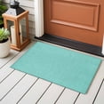thumbnail image 4 of 2x3 Ft Entryway Area Rug, Turquoise Burlap Texture Kitchen Rug Runner Washable Floor Mat, Farmhouse Vintage Aqua Non Slip Indoor Door Mat Throw Carpet for Bathroom Living Room Bedroom, 4 of 8