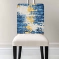 thumbnail image 3 of Abstract Mottled Texture Chair Covers Set of 6 Retro Yellow Blue Painting Chair Back Covers Stretch Removable Washable Chairs Slipcovers Chair Protector for Dining Room Kitchen Party Decor, 3 of 5