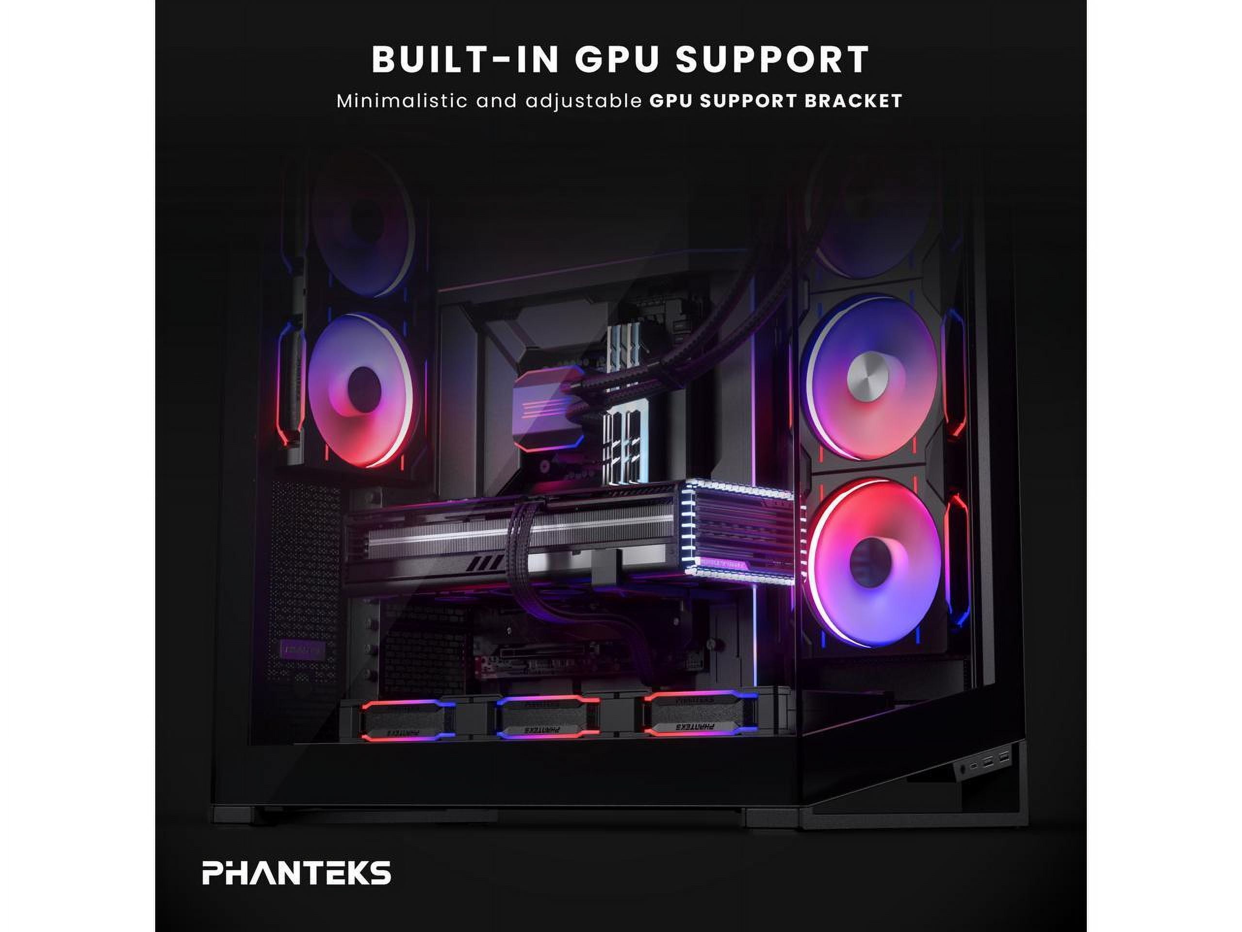 Phanteks NV9 MKII, Showcase Full-Tower Chassis, Rear-Connect MB Support, Integrated D/A-RGB Lighting, Seamless Tempered Glass Design, 11x 140mm Fan Positions, Black