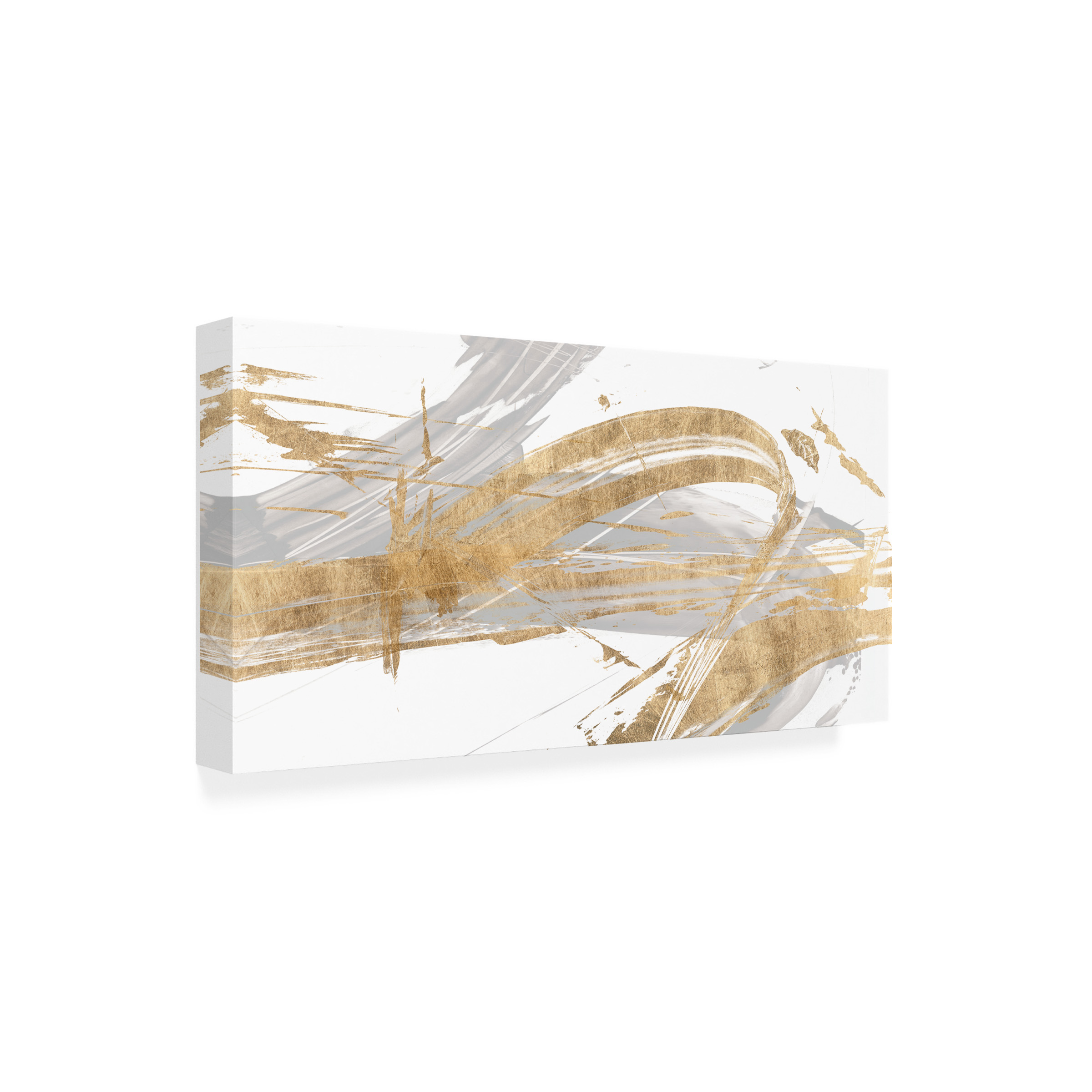 Trademark Fine Art Studio W Gold And Grey Ii Canvas Wall Art - 24x47