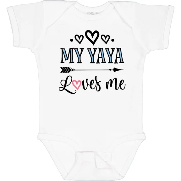 Bella Canvas My Yaya Loves Me Grandchild Baby Bodysuit Grandkids Valentine Day Hws Baby Bodysuit
