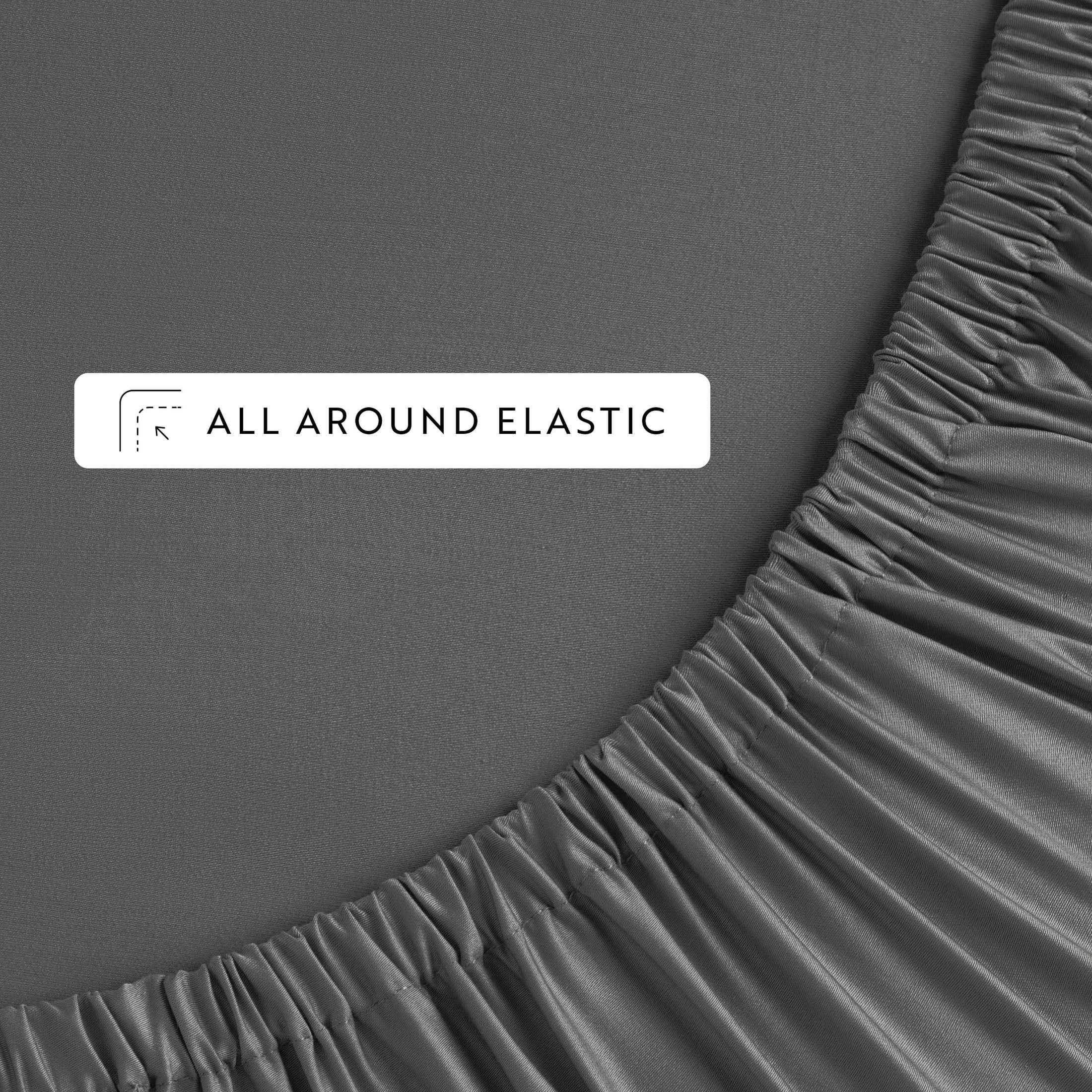 Luxury Cooling 100% Rayon From Bamboo Silky Soft Bed Sheets Set Gray Full Size Bedding by Comfort Canopy