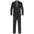 thumbnail image 2 of Yartina Men's Classic Slim Fit Business Tuxedo Outfits Notched Lapel Blazer Vest Trouser Wedding Black 3XL, 2 of 7