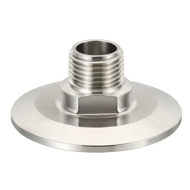 Adaptador de abrazaderas TC Uxcell Tri, accesorios Tri-Clover a adaptador de rosca macho NPT de acero inoxidable 304 TC 64mm*1/2"