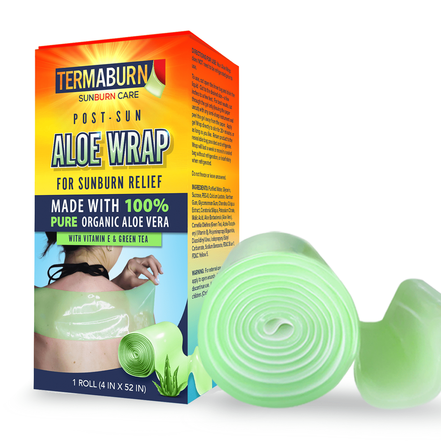 TermaBurn Wearable Aloe Hydrogel for Sunburn Relief