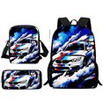 thumbnail image 1 of Juego de 3 piezas mochilas de lujo con logotipo de coche deportivo, bolso de hombro, estuche para lápices, mochilas escolares de gran capacidad para niños y niñas, el mejor regalo, 1 of 4