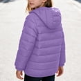 thumbnail image 2 of Kids Hooded Puffer Jackets Full Zip Lightweight Quilted Winter Coats for Boys Girls 4-14Y Solid Warm Outerwear (6T, Purple), 2 of 8