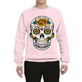 thumbnail image 2 of Wild Bobby, Day Of The Dead Sugar Skull Pop Culture Unisex Crewneck Graphic Sweatshirt, Light Pink, Large, 2 of 5