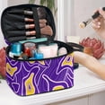 thumbnail image 5 of HELLHERO Travel Wash Cosmetic Bag Wide-open Travel Make up Bag Practical Travel Portable, Abstract Lines, 5 of 6