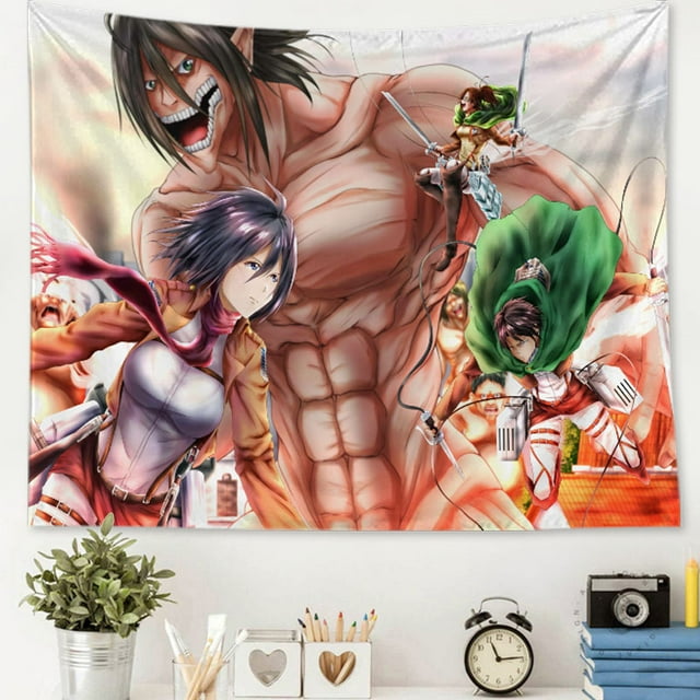 Tapiz colgante de pared Attack on Titan Levi Ackerman, 150 x 200 cm