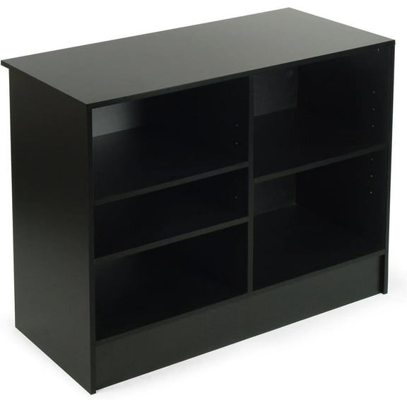 Cash Register Stand with 3 Height-Adjustable Shelves- 48" Melamine Checkout Counter