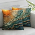 thumbnail image 3 of Acheng Gold and Blue Abstract Art Short Plush Pillowcase Set of 2 White, 3 of 7
