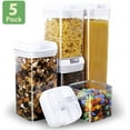 thumbnail image 2 of 5 Pieces Airtight Food Storage Container Set - Pantry & Kitchen Organization Containers - Labels & Chalk Marker - BPA Free Clear Plastic Kitchen and Pantry Organization Containers, 2 of 10