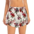 thumbnail image 4 of Lsque Rose Flowers Printed Women's Running Shorts with Liner Pockets,Elastic Quick Dry Workout Athletic Gym Yoga Shorts,Womens High Waist Shorts-, 4 of 9