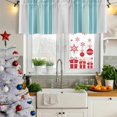 thumbnail image 6 of Turquoise Aqua Stripes Valances for Windows, Decorative Rod Pocket Window Valance Curtains, Modern Minimalist Abstract Lines Short Curtain Drapes for Kitchen/Living Room, 2 Panels, 60" W x 18" L, 6 of 8