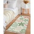 thumbnail image 3 of Red Sage Green Starfish Coastal Entryway Runner Rug 2x4ft,Beach Nautical Coral Sea Washable Woven Living Room Hallway Bedroom Kitchen Carpet with Tassels,Indoor Outdoor Throw Door Mat for Entryway, 3 of 5