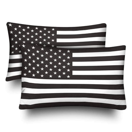 Gckg Black And White Uas American Flag Pillow Cases
