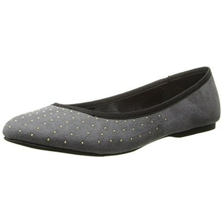 Wild Pair  Womens Morton Faux Suede Studded Flats