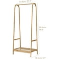 thumbnail image 3 of Wood Clothing Rack with Storage Shelf – Stylish Garment Rack for Bedroom, Living Room, or Balcony, 3 of 6