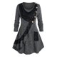 thumbnail image 1 of Camiseta de Panel de Encaje de Talla Grande Rosegal  Mangas largas de talla grande, 1 of 5