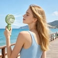 thumbnail image 6 of Portable Handheld Fan,Powerful Personal USB Rechargeable Fan with 5 Speeds,Small and Cute Cooling Fan with LED Display & Hanging Buckle for Office/Travel/Home,Green, 6 of 7