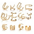 thumbnail image 1 of Ear Cuffs Alloy Fashion 6 Pairs Rhinestone Non-piercing Cuff Earrings Ear Clips, 1 of 10