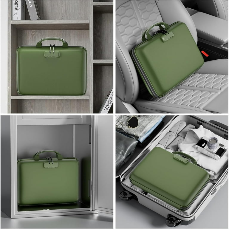 Fireproof File Organizer with Lock, Hard-Shell Case Fireproof