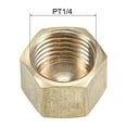 thumbnail image 2 of Uxcell 1/4 inch Brass Cap PT1/4 Female Pipe Fitting Hex Compression Stop Valve Connector, 2 of 3