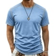thumbnail image 2 of LEKWK Mens Shirts Short Sleeve Crewneck Casual Athletic Shirts Lightweight Loose Fit Comfy Basic Tees Summer Fashion Workout Daily Wear, 2 of 8