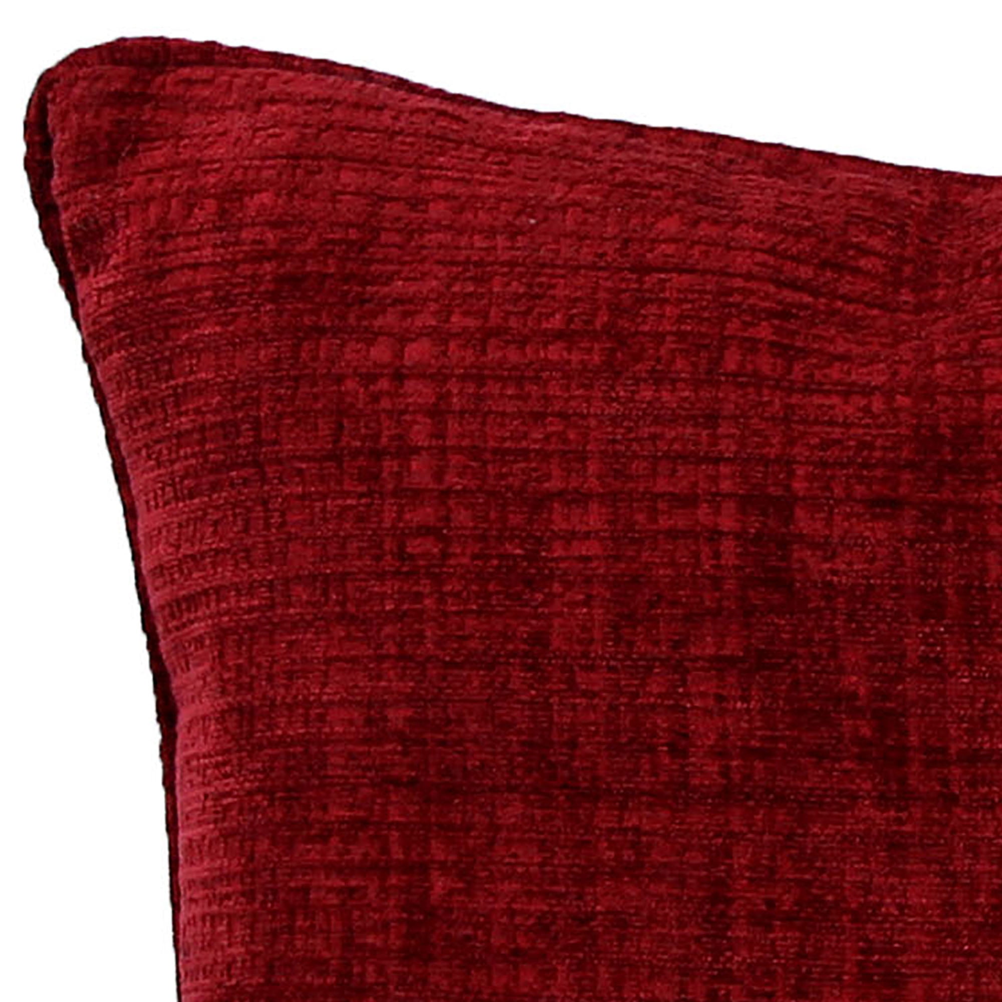 Jordan Manufacturing 18" x 18" Hatched Raspberry Solid Square Decorative Throw Pillow with Welt