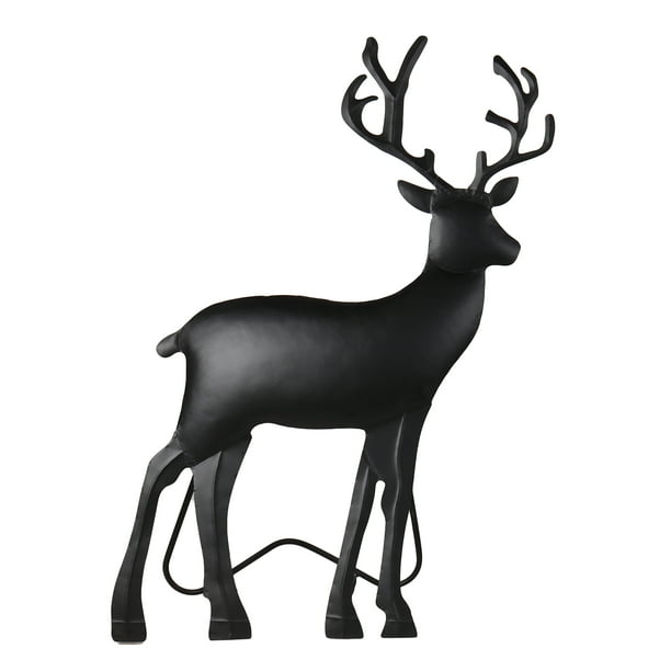 Holiday Time Black Metal Deer Silhouette, Christmas Decorative, 35 inch ...
