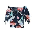 thumbnail image 2 of Bar Iii Womens Floral-Print Off The Shoulder Blouse, 2 of 2