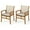 Beige, variant on Costway 2 PCS Outdoor Dining Chairs Acacia Wood Patio Chairs with Breathable Fabric Seat
