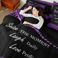 thumbnail image 4 of jejeloiu Zebra Striped Texture 7-Piece Bedding Comforter Set,Inspirational Quote King Bedding Sets,Purple Black Bed Sheets For Adults,Luxury Bedroom Decor Reversible, 4 of 8
